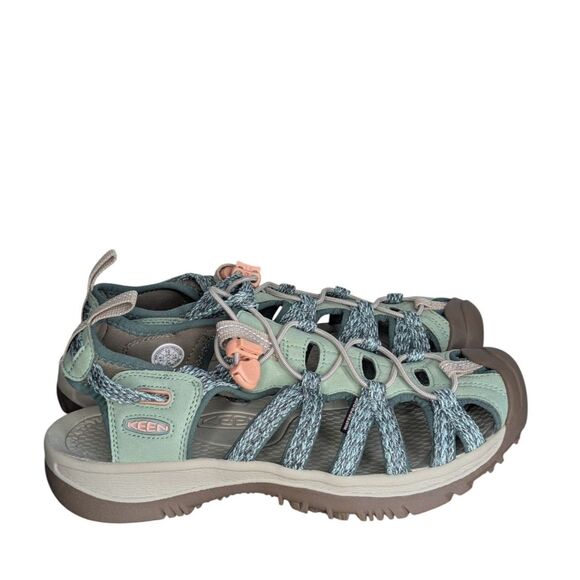 NWOB Keen Whisper Light Green Peach Waterproof Sandals Womens 10 Hiking Trail - Picture 2 of 9